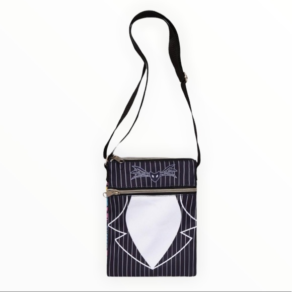 The Nightmare Before Christmas Jack & Sally Split Passport Crossbody Bag - Picture 1 of 17